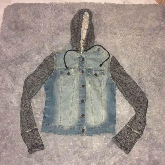 half denim half cotton jacket